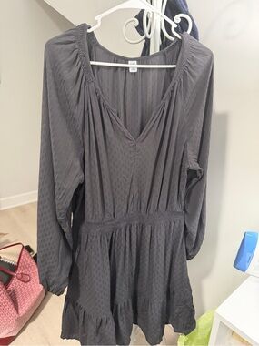 Old Navy Charcoal Gray Textured Mini Dress